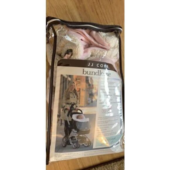 nip jj cole bundleme sherpa/plush carseat/ stroller cover Pink - Picture 2 of 2